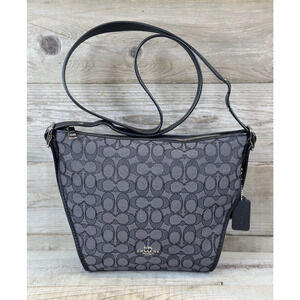 Coach Dufflette Black Signature Crossbody Women's Handbag 25697